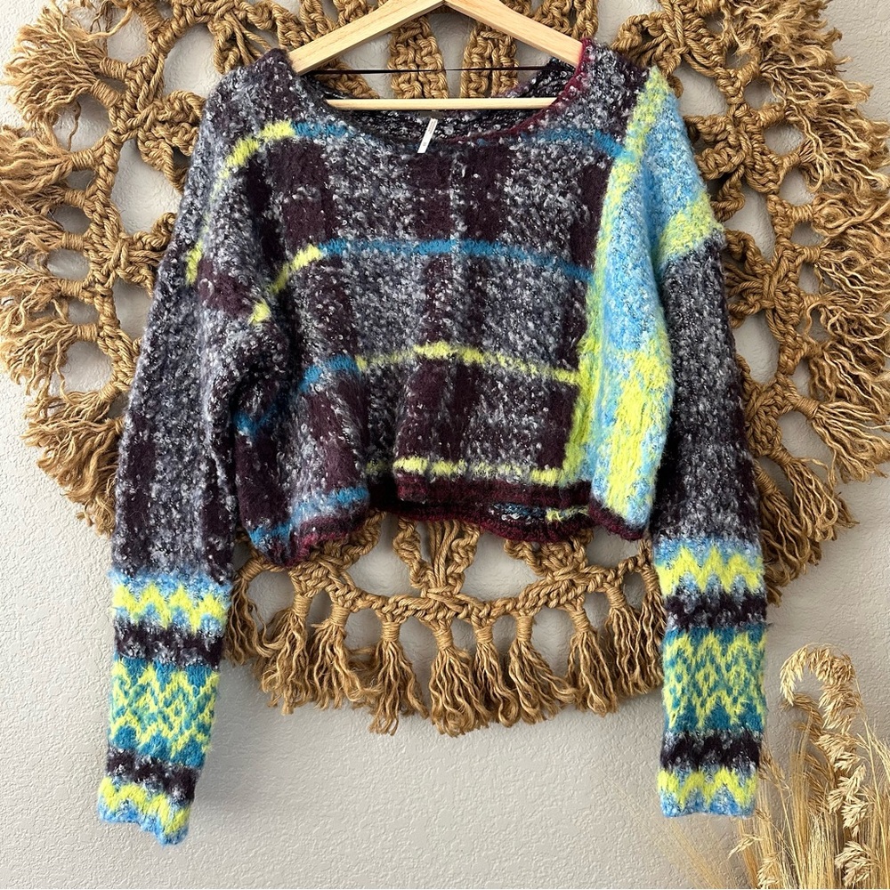 NWT Free People Emerson Pullover Honey Wine Combo